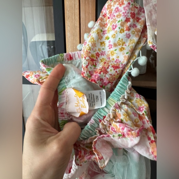 Haute Baby bubble romper garden isle patchwork boho lace ruffles sunsuit baby - Picture 8 of 9